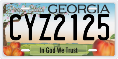 GA license plate CYZ2125