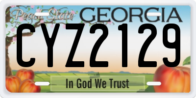 GA license plate CYZ2129