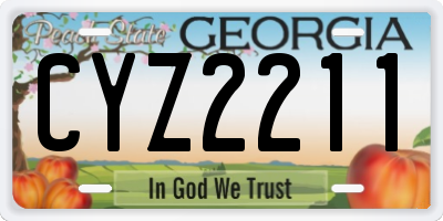 GA license plate CYZ2211