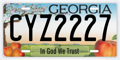 GA license plate CYZ2227