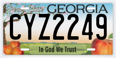 GA license plate CYZ2249