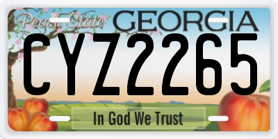 GA license plate CYZ2265