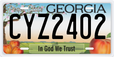 GA license plate CYZ2402