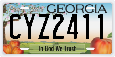 GA license plate CYZ2411