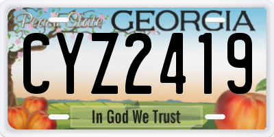 GA license plate CYZ2419