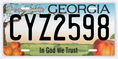 GA license plate CYZ2598