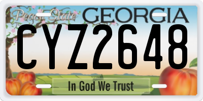 GA license plate CYZ2648