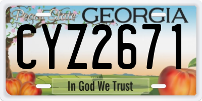 GA license plate CYZ2671