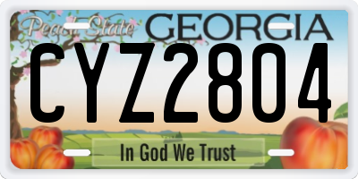GA license plate CYZ2804