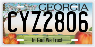 GA license plate CYZ2806