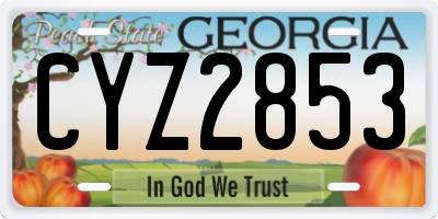 GA license plate CYZ2853