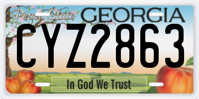 GA license plate CYZ2863
