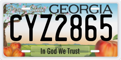 GA license plate CYZ2865
