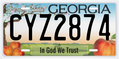 GA license plate CYZ2874