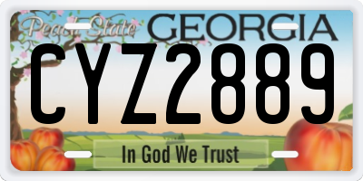 GA license plate CYZ2889