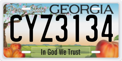 GA license plate CYZ3134