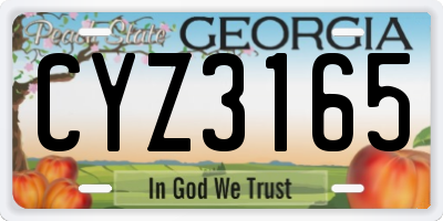 GA license plate CYZ3165