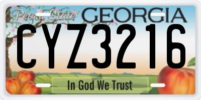 GA license plate CYZ3216