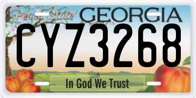 GA license plate CYZ3268