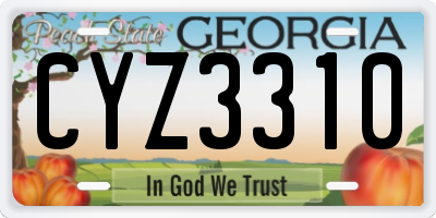 GA license plate CYZ3310