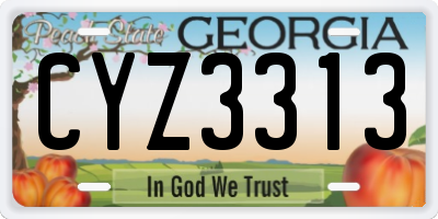 GA license plate CYZ3313
