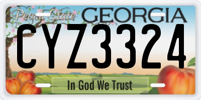 GA license plate CYZ3324