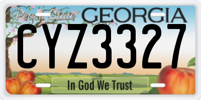 GA license plate CYZ3327