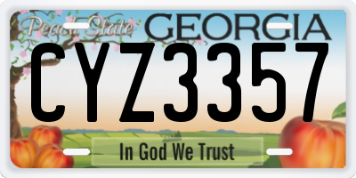 GA license plate CYZ3357