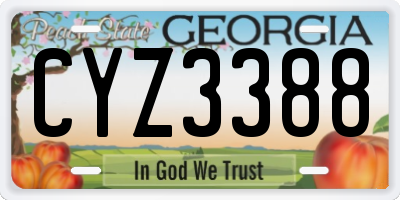 GA license plate CYZ3388