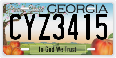 GA license plate CYZ3415
