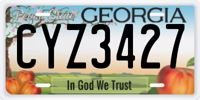 GA license plate CYZ3427