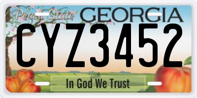 GA license plate CYZ3452