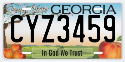 GA license plate CYZ3459