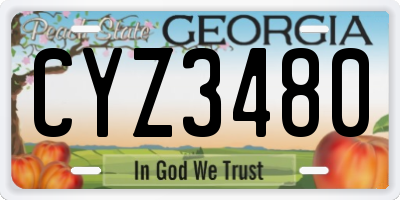 GA license plate CYZ3480