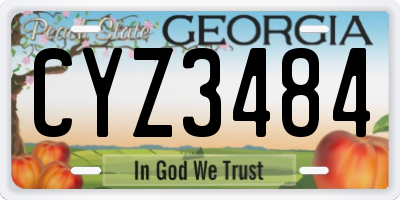 GA license plate CYZ3484