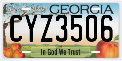 GA license plate CYZ3506