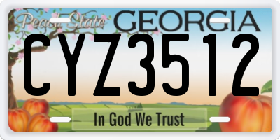 GA license plate CYZ3512