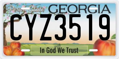 GA license plate CYZ3519