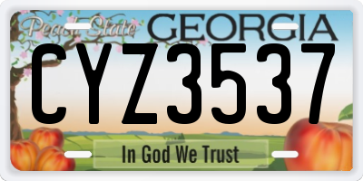 GA license plate CYZ3537