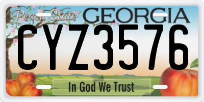 GA license plate CYZ3576