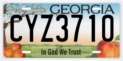 GA license plate CYZ3710