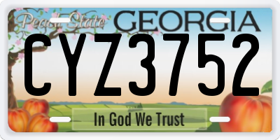 GA license plate CYZ3752