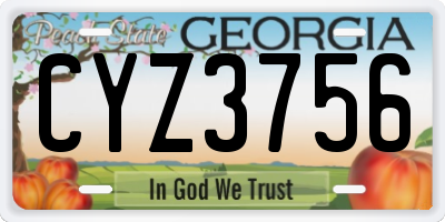 GA license plate CYZ3756