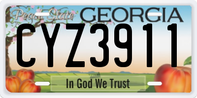 GA license plate CYZ3911