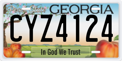 GA license plate CYZ4124