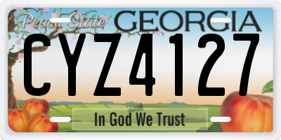GA license plate CYZ4127