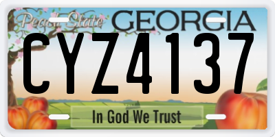 GA license plate CYZ4137