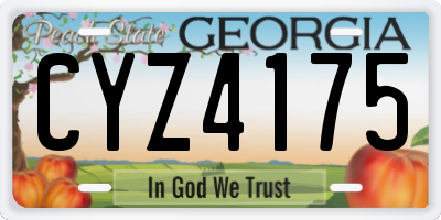 GA license plate CYZ4175
