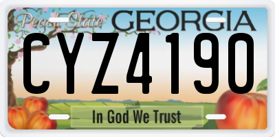 GA license plate CYZ4190