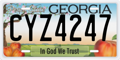 GA license plate CYZ4247